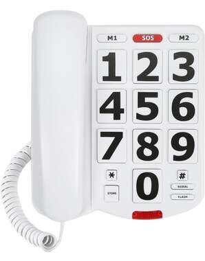 Large Button Corded Landline Telephone for Seniors with SOS Emergency Dial and A